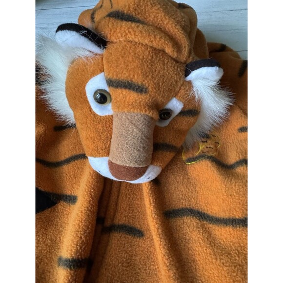Plush Tiger Costume Sz 18-24 Mth, One Piece Zip-Up, With Hood & Tail - Picture 8 of 11